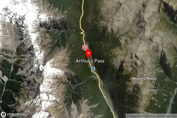 Arthur's Pass, Canterbury Satellite Map