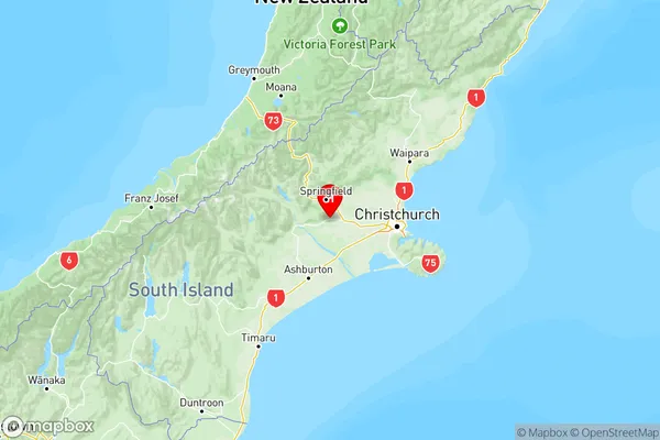 Coalgate, Canterbury Region Map