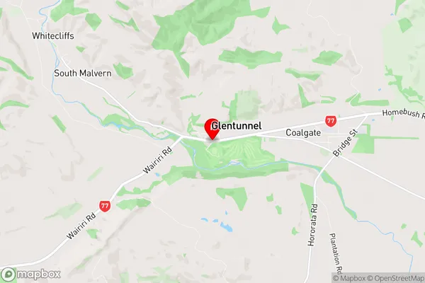 Glentunnel, Canterbury Region Map