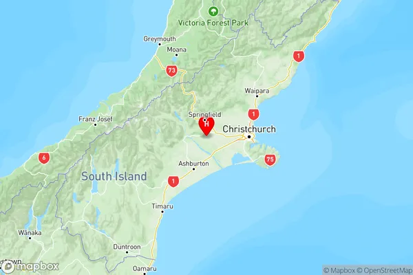 Hororata, Canterbury Region Map