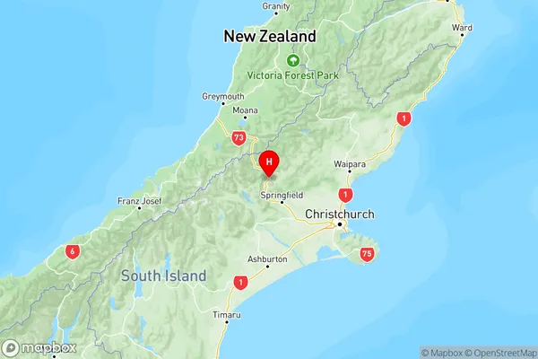 Lake Pearson, Canterbury Region Map