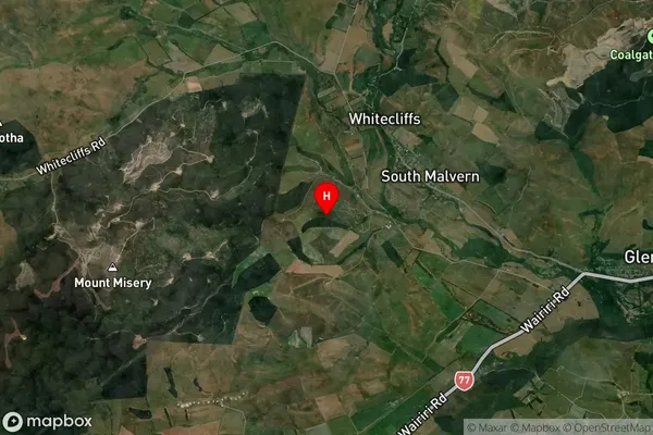 Malvern Hills, Canterbury Satellite Map