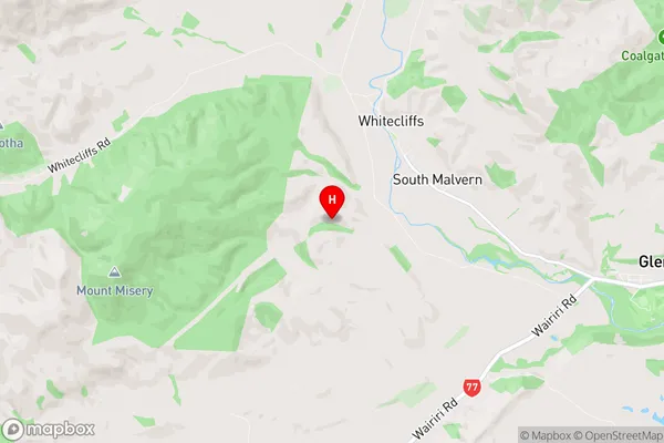 Malvern Hills, Canterbury Region Map