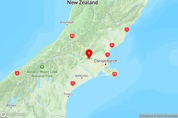 Sheffield, Canterbury Region Map