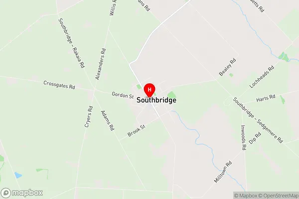 Southbridge, Canterbury Region Map