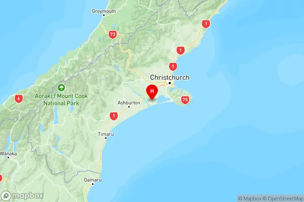 Southbridge, Canterbury Region Map