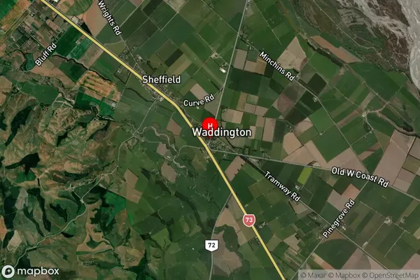 Waddington, Canterbury Satellite Map