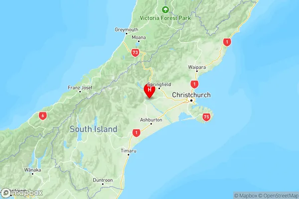 Windwhistle, Canterbury Region Map