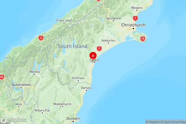 Glenwood, Canterbury Region Map