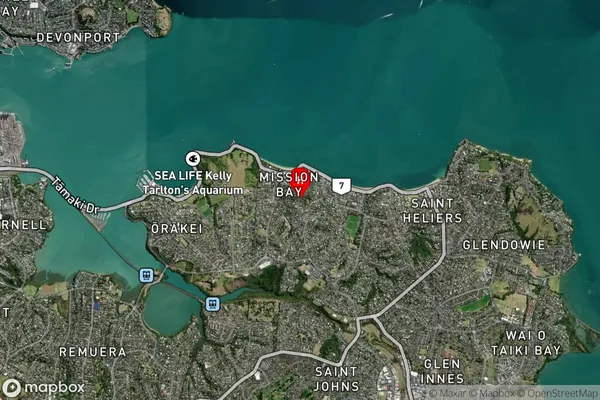 Mission Bay, Auckland Satellite Map