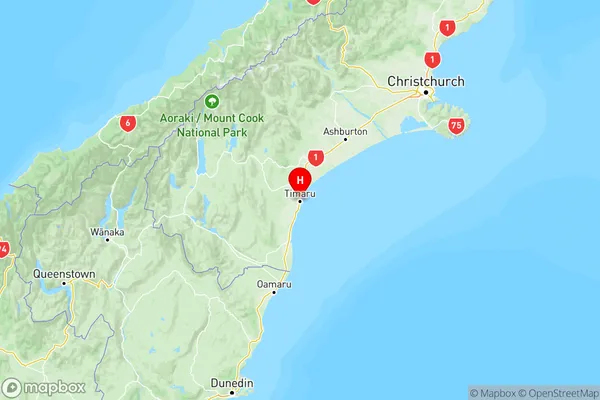 Waimataitai, Canterbury Region Map