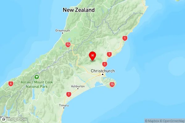 Glentui, Canterbury Region Map