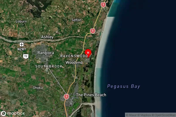 Pegasus, Canterbury Satellite Map