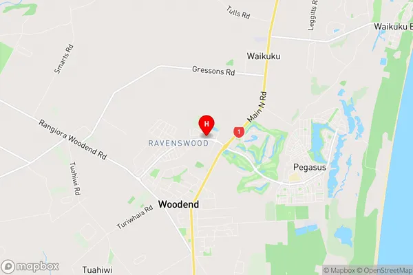 Ravenswood, Canterbury Region Map