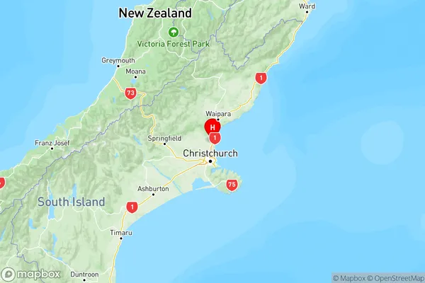 Ravenswood, Canterbury Region Map