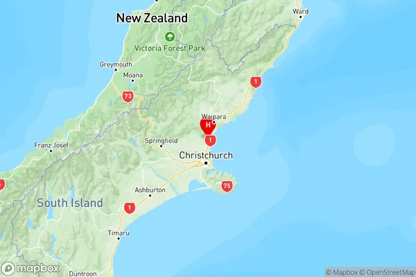 Sefton, Canterbury Region Map