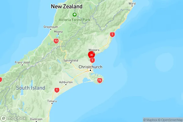 Waikuku, Canterbury Region Map