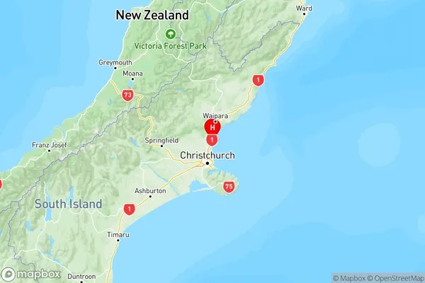 Waikuku Beach, Canterbury Region Map