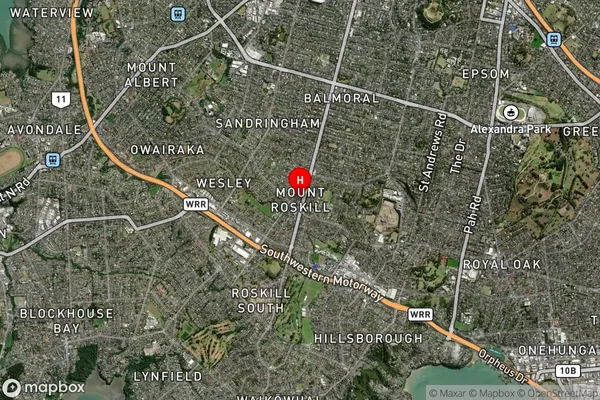 Mount Roskill, Auckland Satellite Map