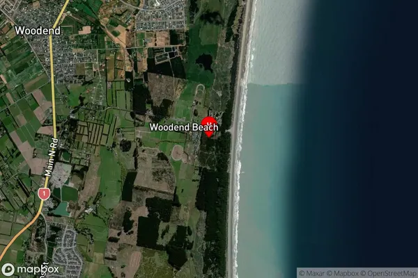 Woodend Beach, Canterbury Satellite Map