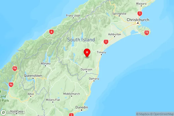 Hakataramea Valley, Canterbury Region Map