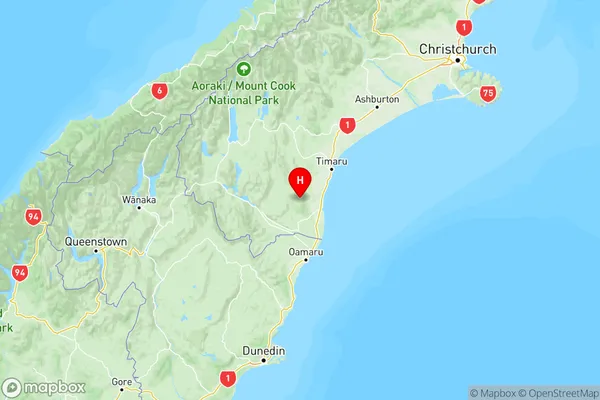 Hunter, Canterbury Region Map