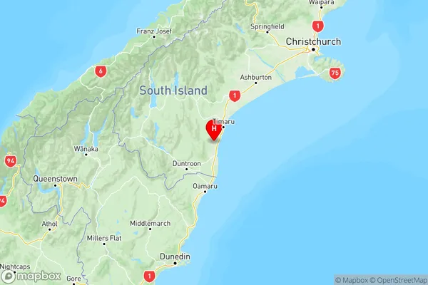 Otaio, Canterbury Region Map