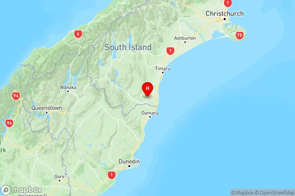 Waihao Downs, Canterbury Region Map