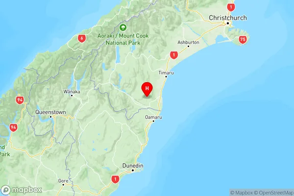 Waihaorunga, Canterbury Region Map
