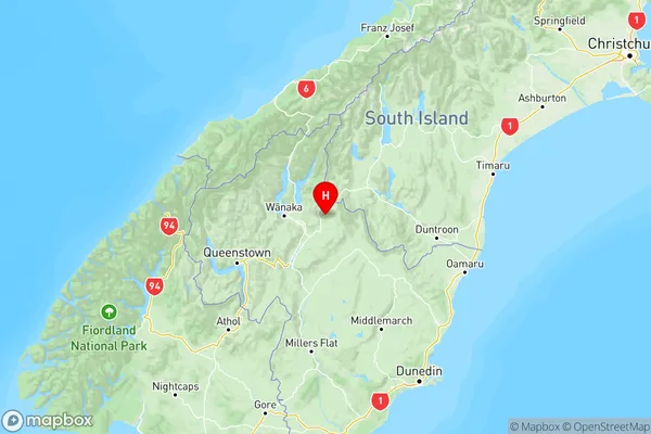 Lindis Pass, Otago Region Map