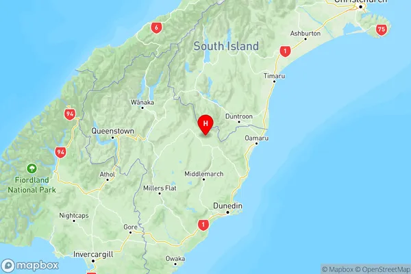 Naseby, Otago Region Map