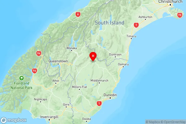 Oturehua, Otago Region Map