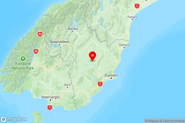 Paerau, Otago Region Map