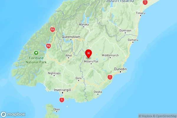 Roxburgh, Otago Region Map