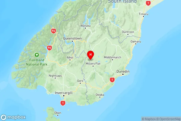 Roxburgh East, Otago Region Map