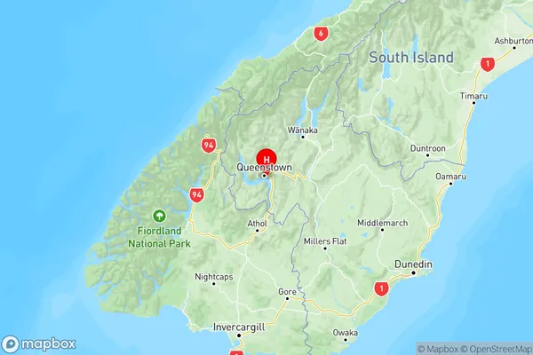 Kelvin Heights, Otago Region Map