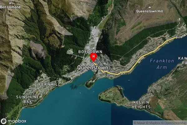 Queenstown Central, Otago Satellite Map