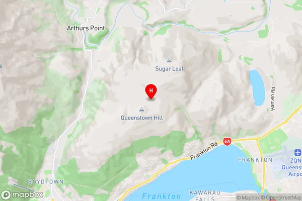 Queenstown Hill, Otago Region Map