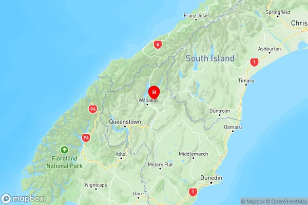 Hawea Flat, Otago Region Map