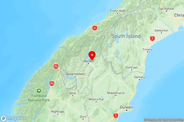 Lake Hawea, Otago Region Map