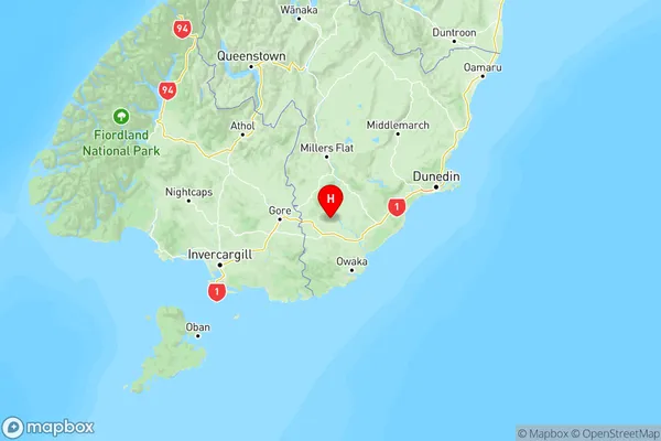Clinton and Surrounds, Otago Region Map