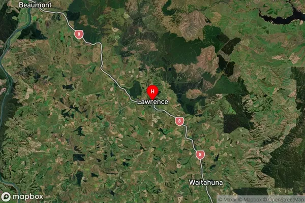 Lawrence, Otago Satellite Map