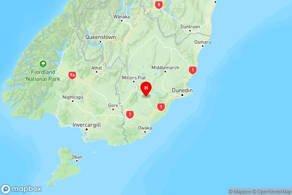 Lawrence, Otago Region Map