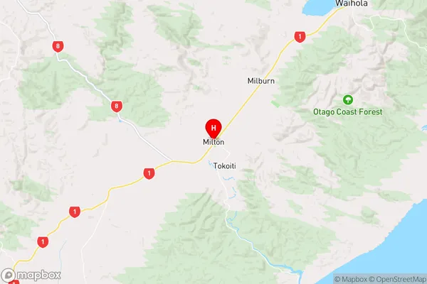 Milton, Otago Region Map