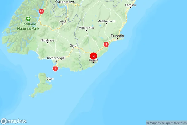 Owaka, Otago Region Map