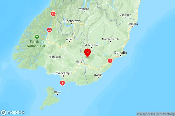 Tapanui, Otago Region Map