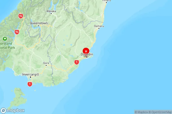 Bradford, Otago Region Map