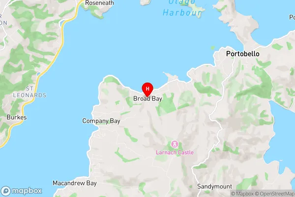 Broad Bay, Otago Region Map