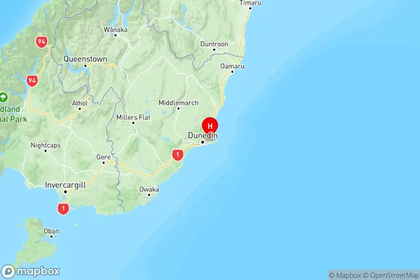 Broad Bay, Otago Region Map