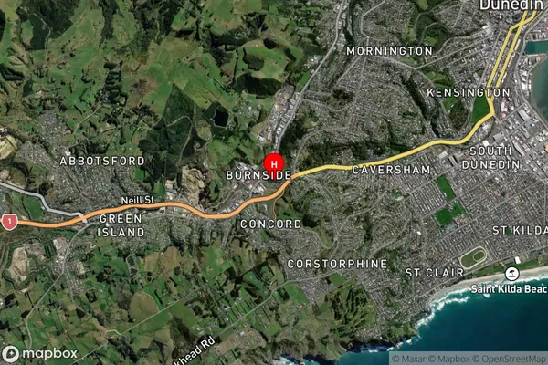 Burnside, Otago Satellite Map